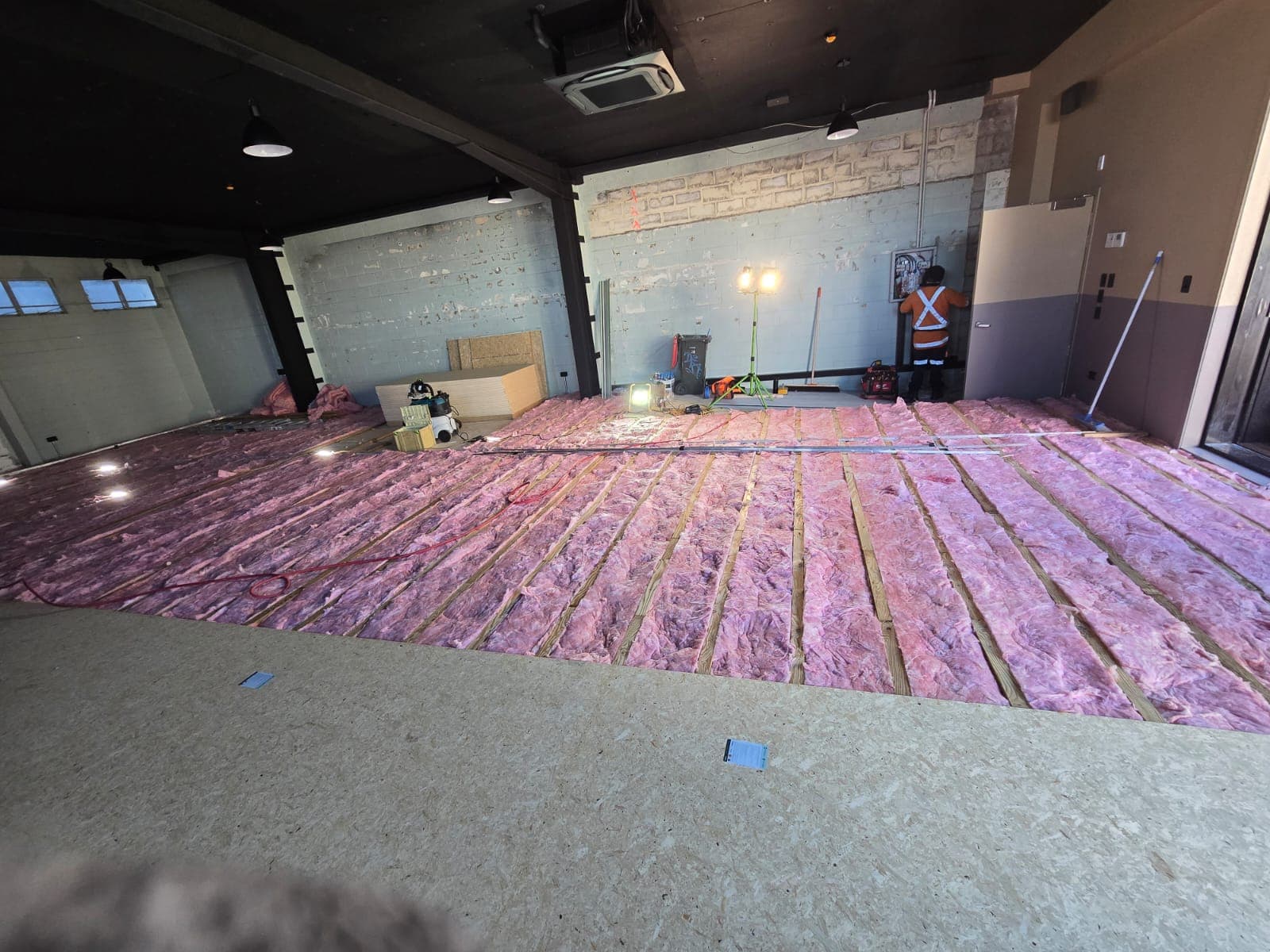 R1.3 Pink Batts Ultra Interior Wall (45mm masonry) installed by R-Value at Oakham Private Office, Grey Lynn, Grey Lynn, Auckland