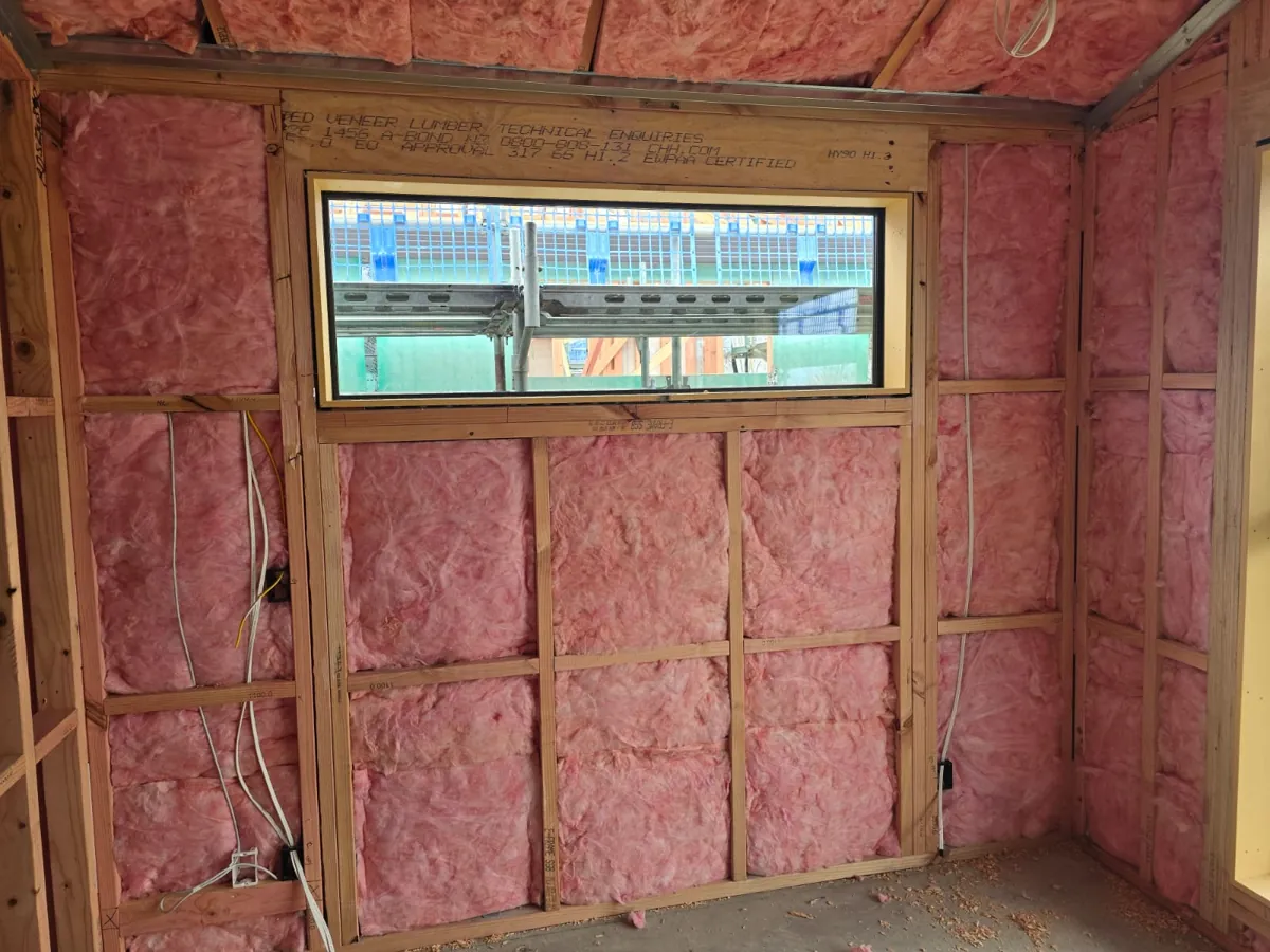 R2.2 Pink Batts wall (90mm) installed by R-Value at Ryman Patrick Hogan Stage 8 Villas, Cambridge, Cambridge, Waikato